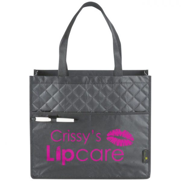 Quilted Non-woven Tote with message