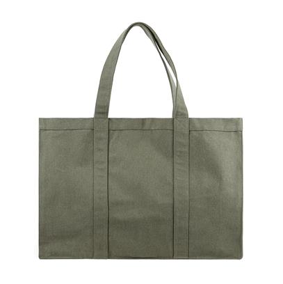 recycled canvas maxi tote bag green