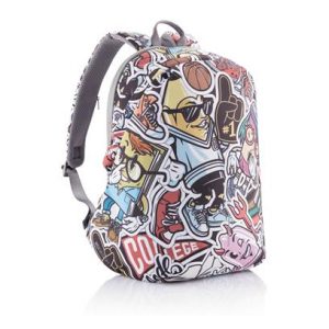 Bobby Soft Art anti-theft backpack grey/red