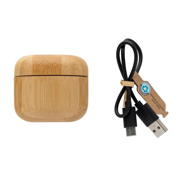 Bamboo TWS earbuds with RCS recycled plastic - Image 3