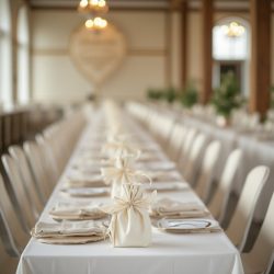 wedding gift bags on wedding tables